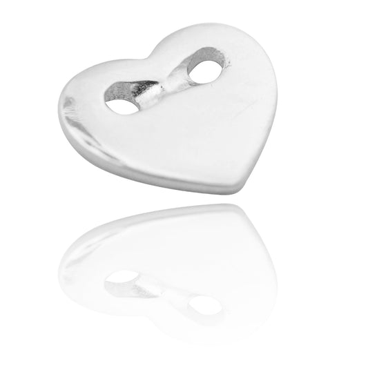 Heart with double eyelet / 925 silver / Ø 8mm
