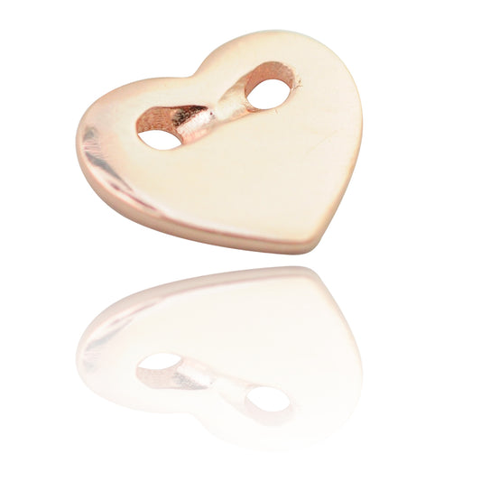 Heart with double eyelet / 925 silver rose gold plated / Ø 8mm