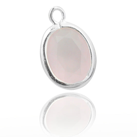 Rose opal pendant / 925 silver / 6x10mm