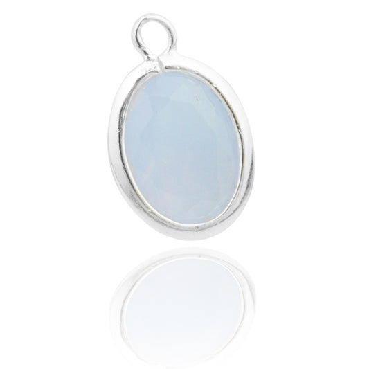 Violet opal pendant / 925 silver / 6x10mm