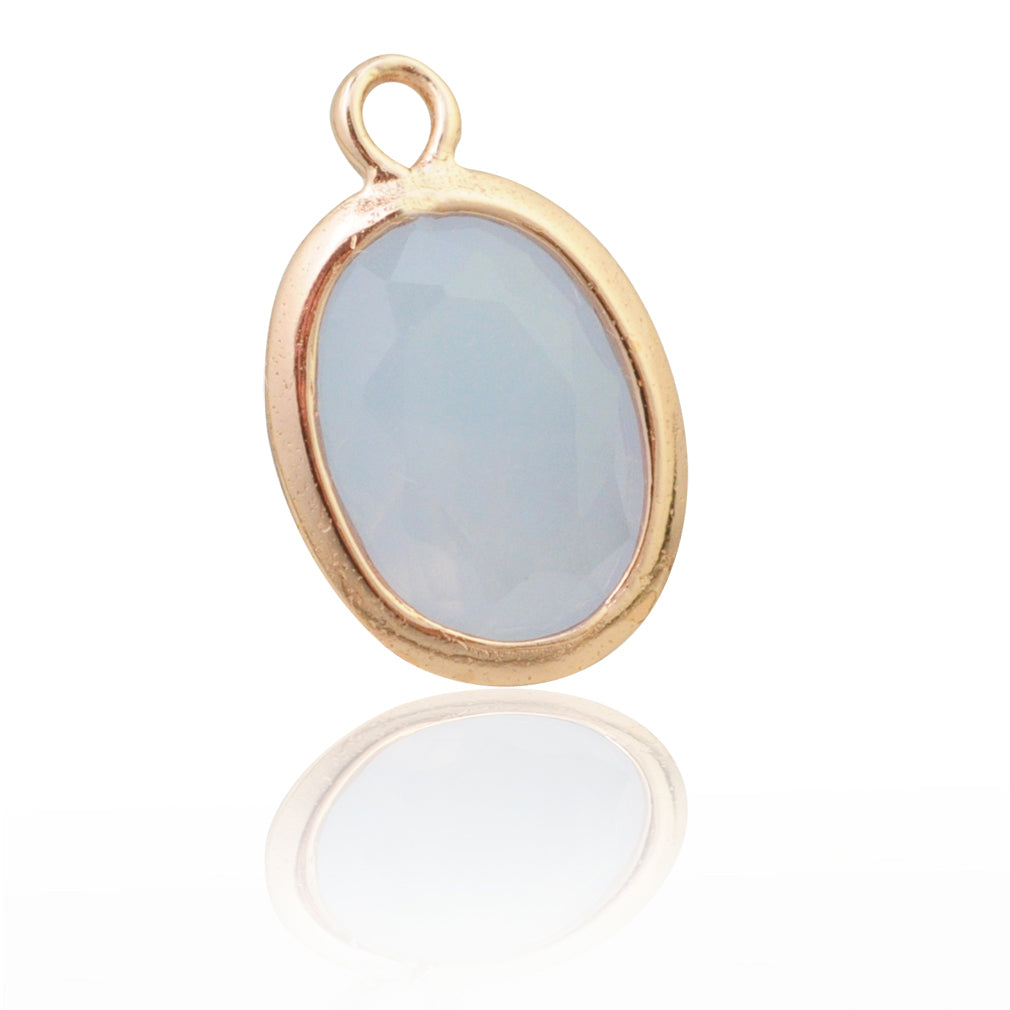 Violet opal pendant / 925 silver rose gold plated / 6x10mm