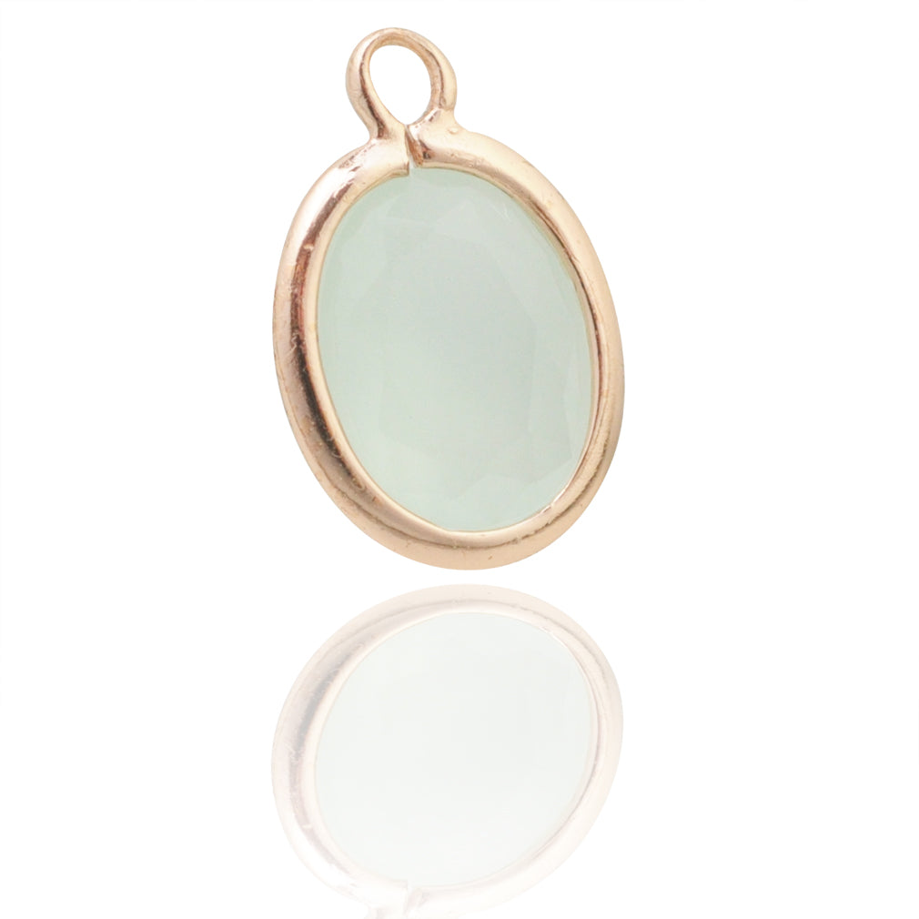 Chrysolite Opal Pendant / 925 silver rose gold plated / 6x10mm