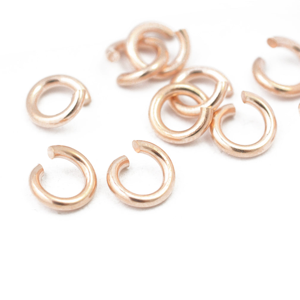 925 silver rose gold plated jump ring open / Ø 7mm