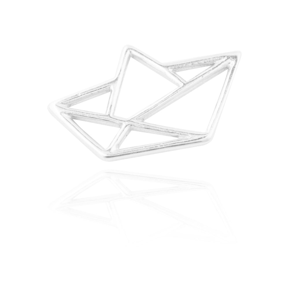 Origami Papierboot / 925er Silber / Ø 15mm