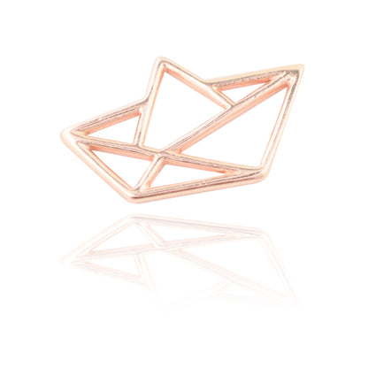 Origami paper boat / 925 silver rose gold plated / Ø 15mm