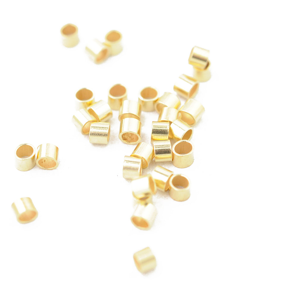 Squeeze tube large / 925 silver gold plated / 2.2mm