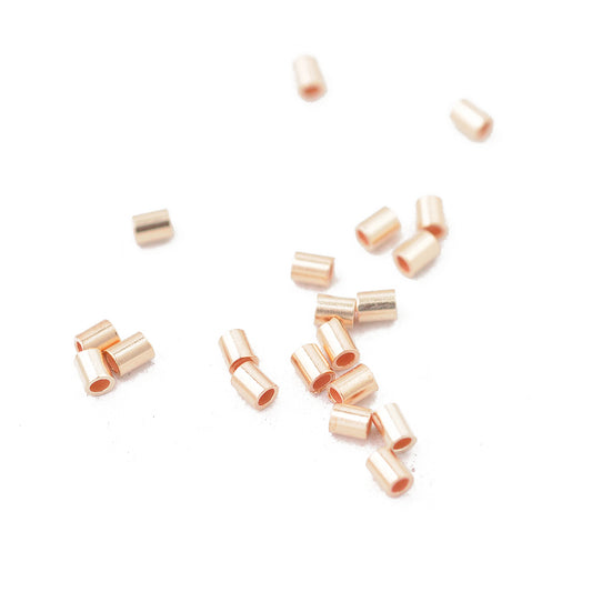 Squeeze tube small / 925 silver rose gold plated / 2mm