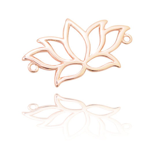 Lotus connector / 925 silver rose gold plated