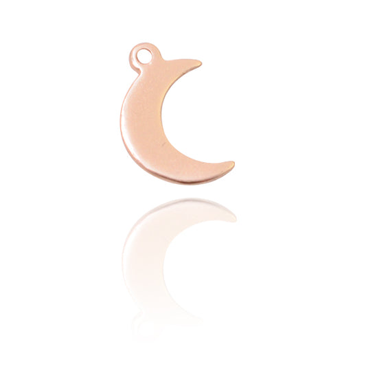 Mini moon pendant / 925 silver rose gold plated / 10mm