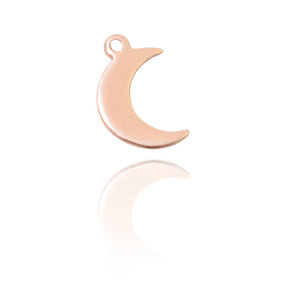 Mini moon pendant / 925 silver rose gold plated / 10mm