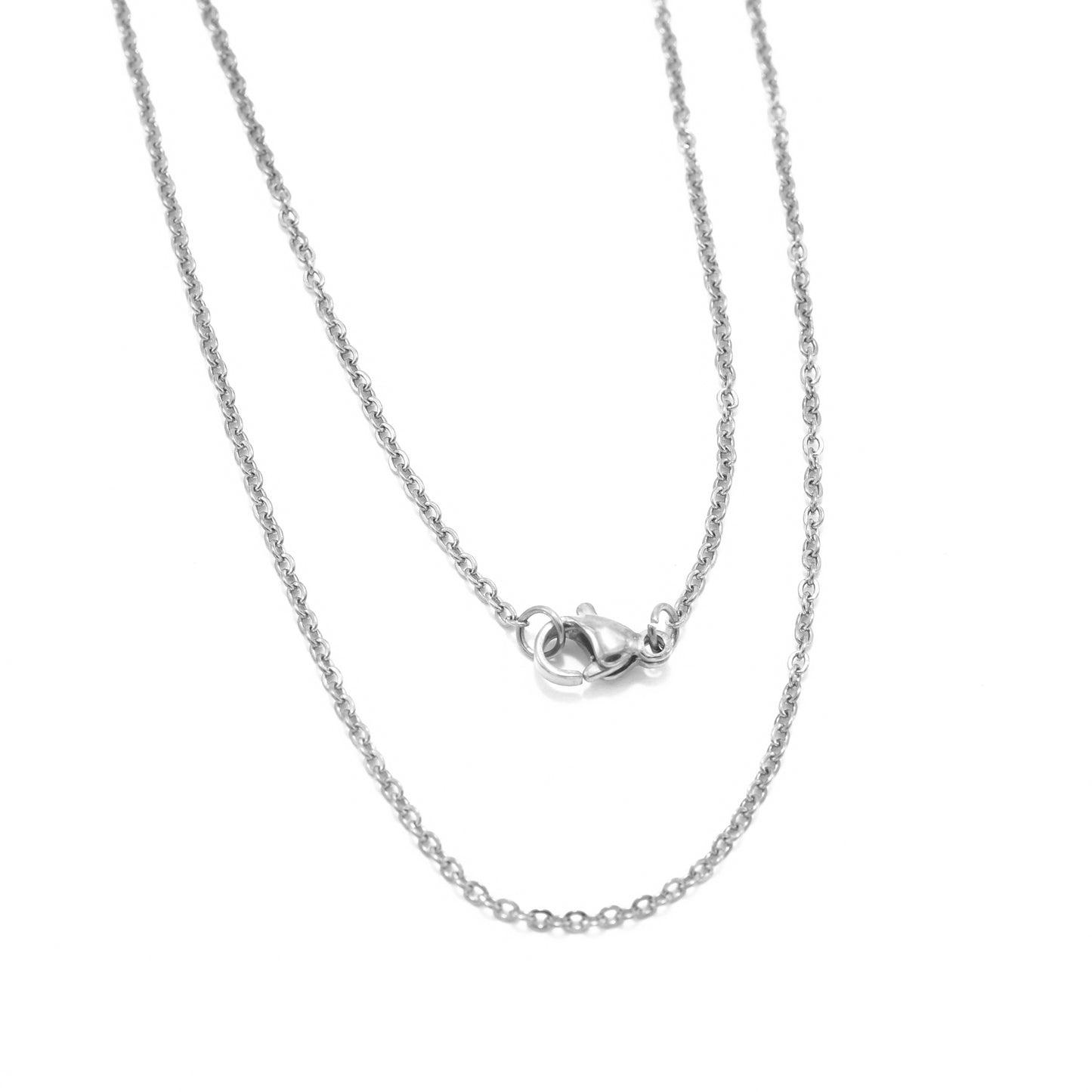 Fine stainless steel chain / silver / 45 cm