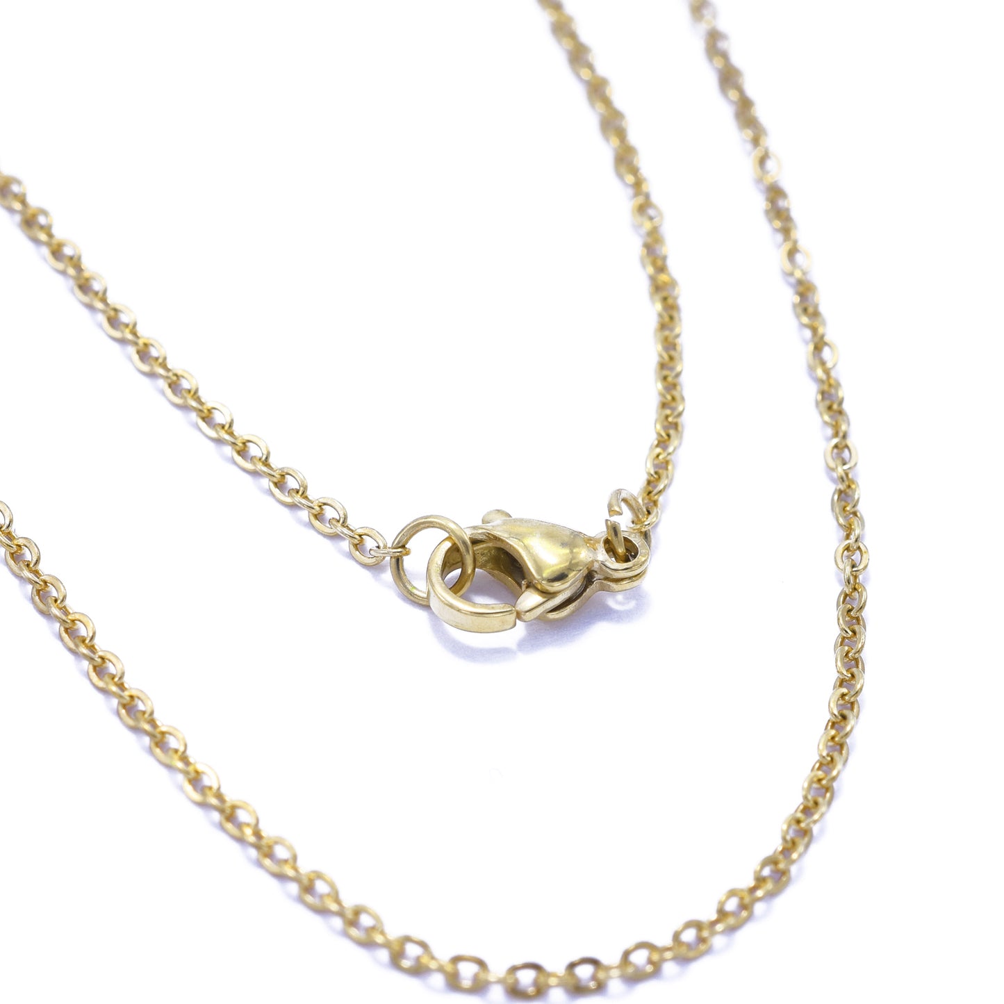 Fine stainless steel chain / gold colored / 50 cm