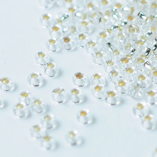 Preciosa Rocailles / crystal silbereinzug 11/0 / Ø 2mm / 15gr.