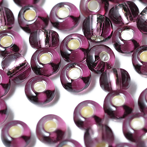 Preciosa Rocailles purple silver feed / Ø 4.5mm (5/0) / 15gr.