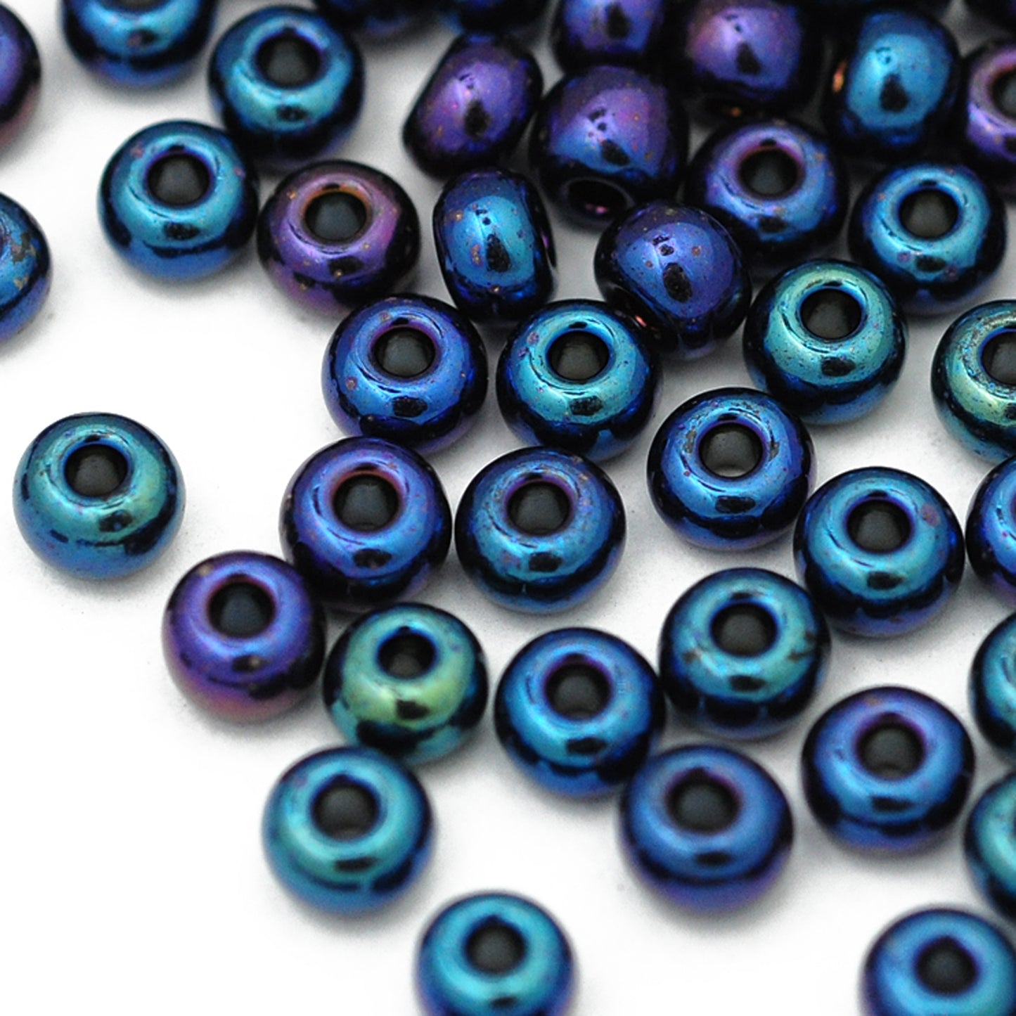 Preciosa Rocailles metallic blue / Ø 4.5mm (5/0) / 15gr.