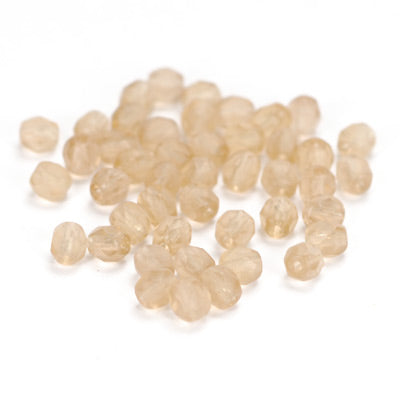 Preciosa faceted glass beads / light brown / 100 pcs. / 4mm