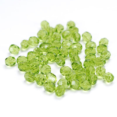 Preciosa Glasschliffperlen oliv grün / 100 Stk. / 4mm