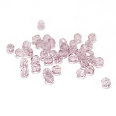Preciosa faceted glass beads / light amethyst / 100 pcs. / 4mm