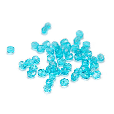 Preciosa faceted glass beads / turquoise / 100 pcs. / 4mm