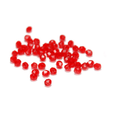 Preciosa ground glass beads / light siam red / 100 pcs. / 4mm