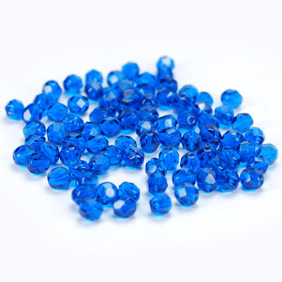 Preciosa ground glass beads / carribean blue / 50 pcs. / 6mm