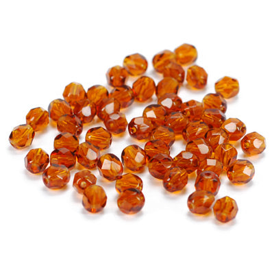 Preciosa ground glass beads / brown / 50 pcs. / 6mm