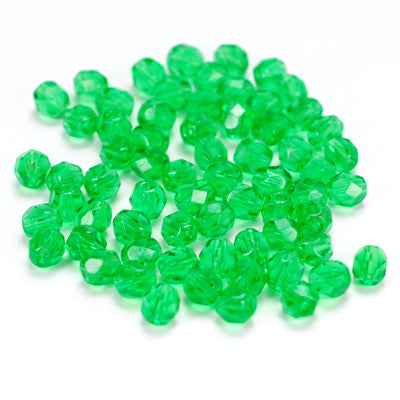 Preciosa faceted glass beads / green / 50 pcs. / 6mm