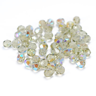 Preciosa ground glass beads / gray AB / 50 pcs. / 6mm