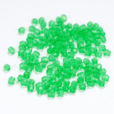 Preciosa ground glass beads / green / 100 pcs. / 4mm
