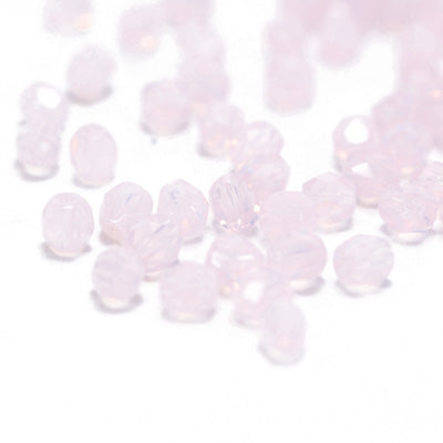 Preciosa faceted glass beads / rose water opal / 100 pcs. / 4mm