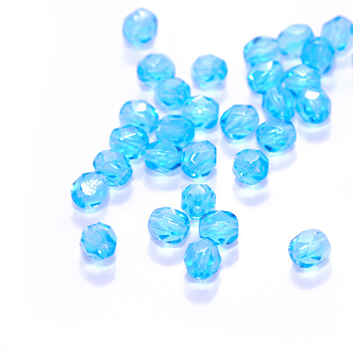 Preciosa glass beads aquamarine / 50 pcs. / 6mm