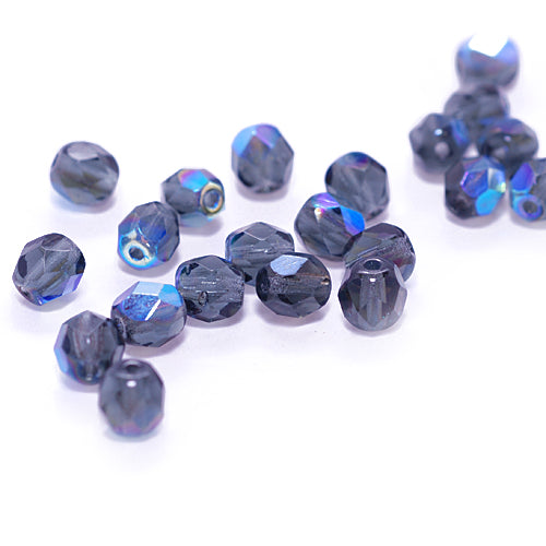 Preciosa glass beads montana AB / 50 pcs. / 6mm