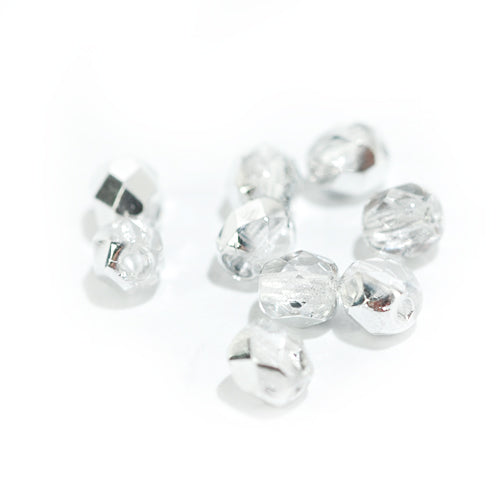 Preciosa glass beads Crystal CAL / 100 pcs. / 4mm