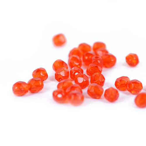 Preciosa glass beads orange / 100 pcs. / 4mm