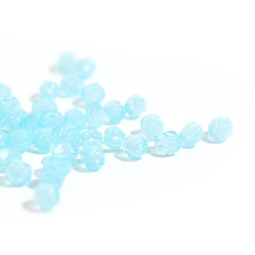 Preciosa ground glass beads light blue opal / 100 pcs. / 4mm