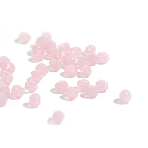 Preciosa ground glass beads old rose opal / 100 pcs. / 4mm