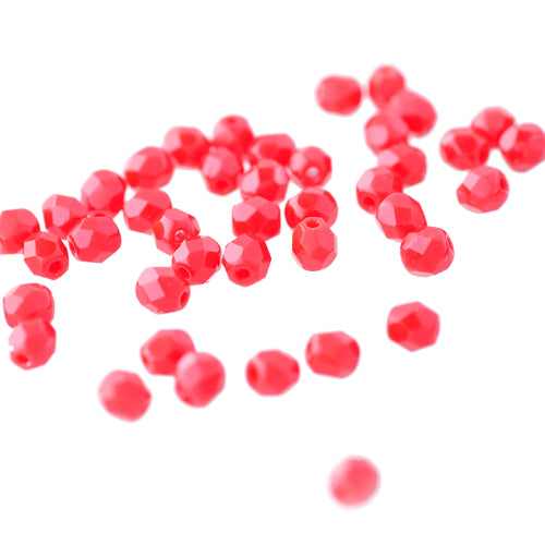 Preciosa glass beads coral / 100 pcs. / 4mm