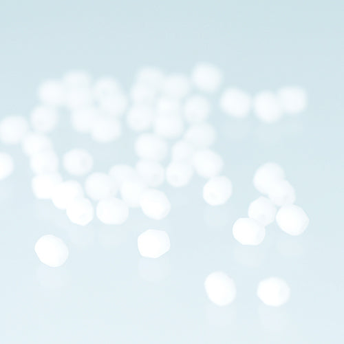 Preciosa ground glass beads white alabaster / 100 pcs. / 3mm