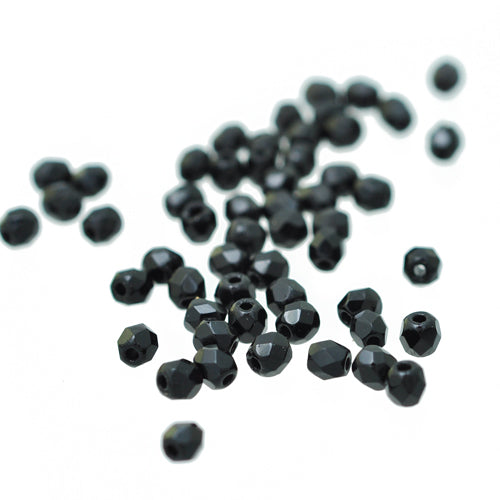 Preciosa ground glass beads black / 100 pcs. / 3mm