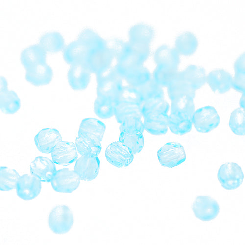 Preciosa Glasschliffperlen aquamarine / 100 Stk. / 3mm