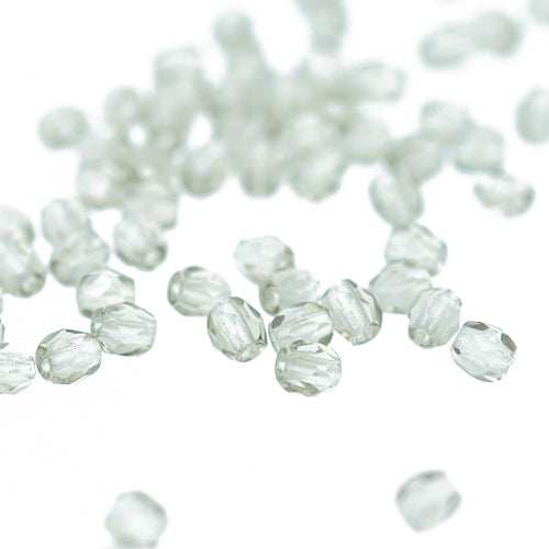 Preciosa ground glass beads gray / 100 pcs. / 3mm