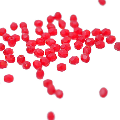 Preciosa ground glass beads light siam / 100 pcs. / 3mm