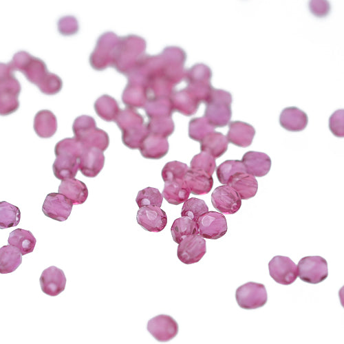 Preciosa glass beads ruby ​​/ 100 pcs. / 3mm