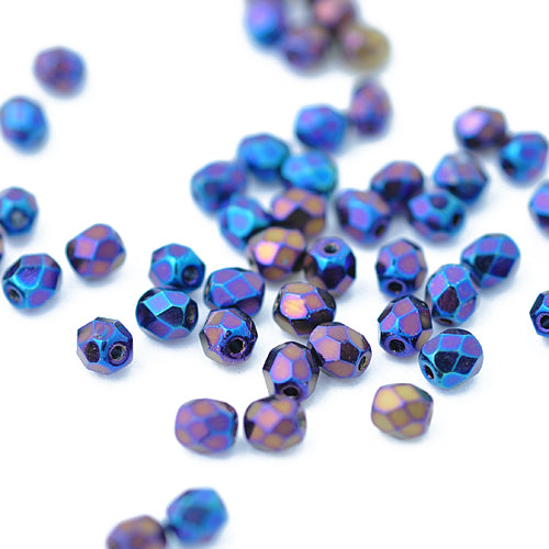 Preciosa ground glass beads lilac iris / 100 pcs. / 4mm
