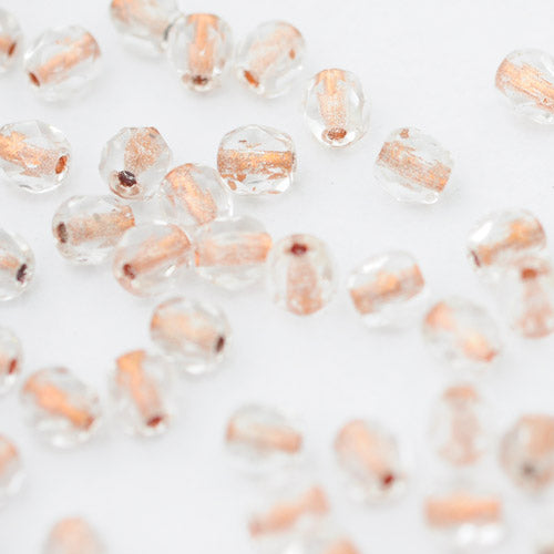 Preciosa glass beads Crystal copper feed / 100 pcs. / 4mm