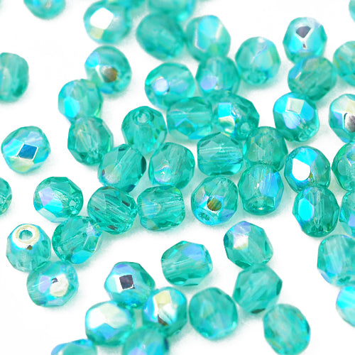 Preciosa ground glass beads blue zircon / 100 pcs. / 4mm
