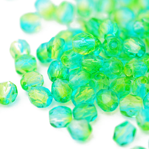 Preciosa ground glass beads zirconia green / 100 pcs. / 4mm