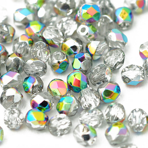 Preciosa ground glass beads vitrail / 100 pcs. / 4mm