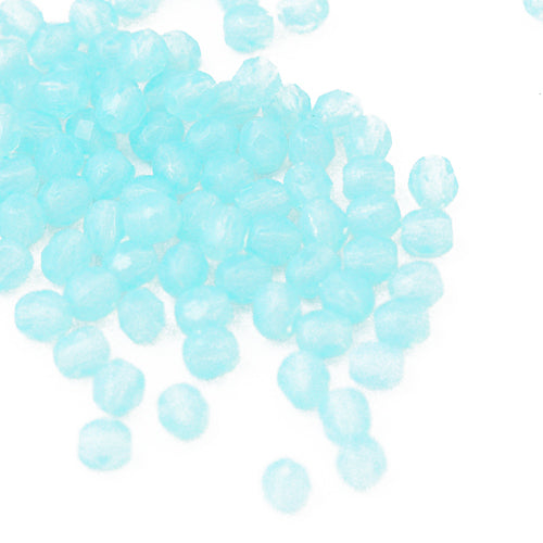 Preciosa ground glass beads aqua opal / 100 pcs. / 3mm