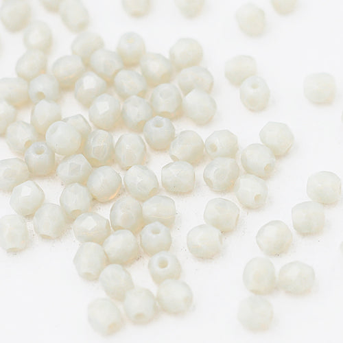 Preciosa ground glass beads gray opal / 100 pcs. / 3mm